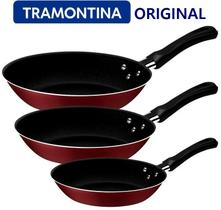 Jogo de Frigideiras TRAMONTINA Antiaderente 3 Peças Linz Vermelho