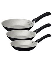 Jogo de Frigideiras Tramontina Caribe em Alumínio Preto 3 Pçs