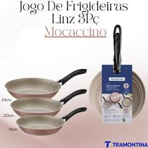 Jogo de Frigideiras Tramontina Linz 3 Peças Antiaderente Starflon Max Alumínio Mocaccino Jogo de Frigideiras Tramontina Linz 3 Peças Antiaderente Starflon Max Alumínio Mocaccino