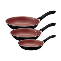 Jogo De Frigideiras Tramontina Linz 3 Peças Preto Antiaderente Starflon Max