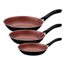 jogo de Frigideiras Tramontina Linz preta/vermelha