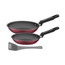 Jogo de Frigideiras Tramontina Loreto 20399781 com Espátula Vermelho