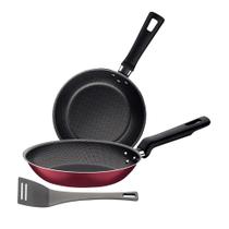 Jogo de Frigideiras Tramontina Loreto 3Pçs em Alumínio AA Vermelho