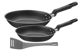 Jogo de Frigideiras Tramontina Loreto Alumínio Antiaderente Grafite 3 Peças - Espátula 18cm/22cm