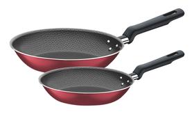 Jogo de Frigideiras Tramontina Loreto em Alumínio Antiaderente Vermelho 2 Peças 20cm/24cm