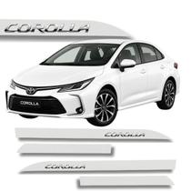 Jogo de Friso Corolla Alto Relevo Grafia Cromada Porta Lateral Cores Protetor de Porta