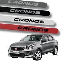 Jogo de Friso Fiat Cronos Porta Lateral Ponta Redonda Grafia Cores:PRETO VULCANO