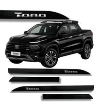 Jogo de Friso Fiat Toro Alto Relevo Grafia Cromada Facao Cores Protetor de Porta