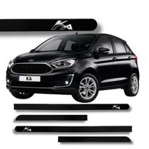 Jogo de Friso Ford Ka Alto Relevo Grafia Cromada Ponta Redonda Cores Protetor de Porta