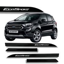 Jogo de Friso Ford New Ecosport Alto Relevo Cromado Ponta de Faca Cores Protetor de Porta