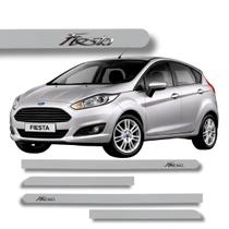 Jogo de Friso Ford New Fiesta Cromado Alto Relevo Ponta Redonda Cores Protetor de Porta