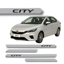 Jogo de Friso Honda City Prata Global Ponta Redonda Lateral