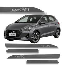 Jogo de Friso Hyundai HB20 Alto Relevo Grafia Cromada Ponta Faca Cores Protetor de Porta