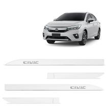Jogo de Friso Lateral Civic 2017 a 2023 Branco Topazio Alto Relevo Jogo de Friso Lateral Civic 2017 a 2023 Branco Topazio Alto Relevo