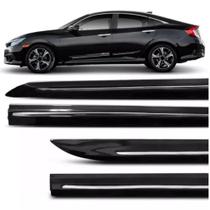 Jogo de Friso Lateral Civic G10 2017 2018 Preto Cristal com Filete Cromado