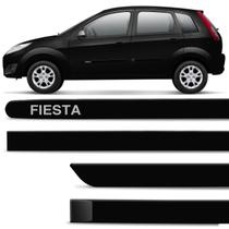 Jogo De Friso Lateral Ford Fiesta 2011 A 2014 Preto Ebony Cor Original Grafia Dupla Face