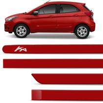 Jogo De Friso Lateral Ford Ka 2014 A 2019 Vermelho Arpoador Cor Original Grafia Dupla Face