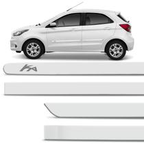 Jogo de Friso Lateral Ford Ka 2015 A 2020 Branco Ártico Cor Original Grafia Dupla Face - SP