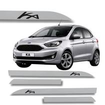 Jogo de Friso Lateral Ford Ka Ponta de Faca Grafia Cores Protetor de Porta