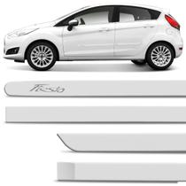 Jogo De Friso Lateral Ford New Fiesta 2013 A 2018 Branco Ártico Cor Original Grafia Dupla Face