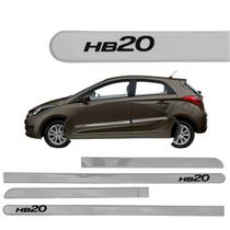 Jogo de Friso Lateral HB20 Hyundai Prata Metal 2011 à 2025 Jogo de Friso Lateral HB20 Hyundai Prata Metal 2011 à 2025