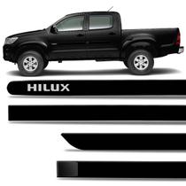 Jogo De Friso Lateral Hilux 2005 A 2018 Preto Eclipse Cor Original Grafia Dupla Face