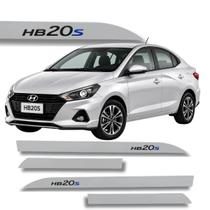 Jogo de Friso Lateral Hyundai HB20s Protetor Ponta de Faca Grafia Cores Protetor de Porta