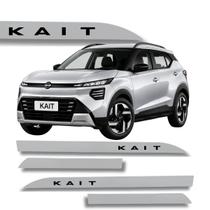 Jogo de Friso Lateral Nissan Kait Com Grafia Ponta Faca Cores Protetor de Porta