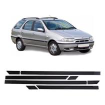 Jogo de Friso Lateral Palio Weekend 1996 a 1999 4 Portas Preto Original Jogo de Friso Lateral Palio Weekend 1996 a 1999 4 Portas Preto Original