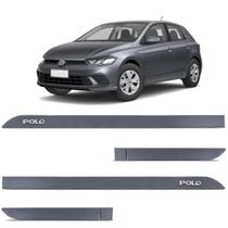 Jogo de Friso Lateral Polo 2018 a 2023 Cinza Platinium Alto Relevo