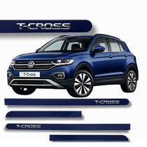 Jogo de Friso Lateral Tcross 2019 A 2026 Alto Relevo Cromado Redondo Cores Protetor de Porta