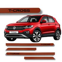 Jogo de Friso Lateral Tcross 2019 A 2026 Ponta Redonda Cores Volks Protetor de Porta