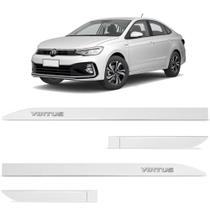 Jogo de Friso Lateral Virtus 2018 a 2024 Branco Cristal Alto Relevo