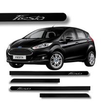 Jogo de Friso New Ford Fiesta Lateral Ponta Redonda Grafia Cores Protetor de Porta