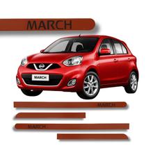 Jogo de Friso Nissan March 2012 a 2020 Ponta Redonda Protetor de Porta Cores