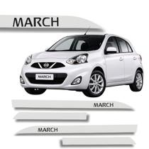Jogo de Friso Nissan March 2012 a 2020 Protetor Porta Lateral Cores