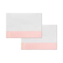 Jogo de Fronha Estampada - Rosa com Branco Jogo de Fronha Estampada - Rosa com Branco