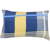 Jogo De Fronha Microfibra Estampada 47x70cm Azul Xadrez Jogo De Fronha Microfibra Estampada 47x70cm Azul Xadrez