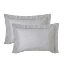 Jogo de Fronhas Chambret 200 Fios - 2 Peças - Chumbo - Kacyumara Jogo de Fronhas Chambret 200 Fios - 2 Peças - Chumbo - Kacyumara