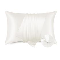 Jogo de Fronhas de Cetim Bedsure 2 Ivory 51 x 76 cm Queen