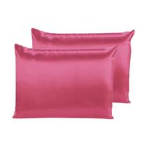 Jogo de fronhas toque de seda cereja - 02 peças Jogo de fronhas toque de seda cereja - 02 peças