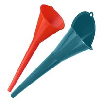 Jogo de Funis de Plástico com Bico Longo para Óleo 28 cm - 2 Peças Jogo de Funis de Plástico com Bico Longo para Óleo 28 cm - 2 Peças