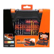 Jogo de Furar e Parafusar com 50 Peças e Maleta Black+Decker - A7232-XJ