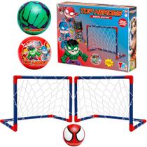 Jogo de Futebol Infantil 3 Bolas com 2 Gols com Redes Aranha