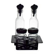 Jogo de Galheteiro de Vidro e Porta Condimento 4 peças - Casambeinte