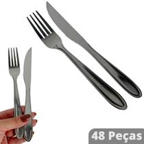 Jogo De Garfo E Faca Talheres Em Inox 48 Peças Mesa Cozinha Restaurante - Universal Vendas