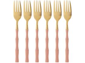 Jogo de Garfos de Mesa Lyor Inox Bambu Elegant - 6 Peças