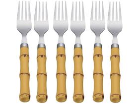 Jogo de Garfos de Mesa Lyor Inox - Bambu Natural 6 Peças