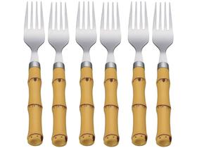Jogo de Garfos de Mesa Lyor Inox - Bambu Natural 6 Peças