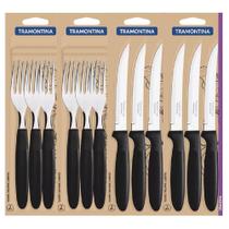 Jogo de Garfos e Facas Ipanema Preto Com 12 Unidades - Tramontina